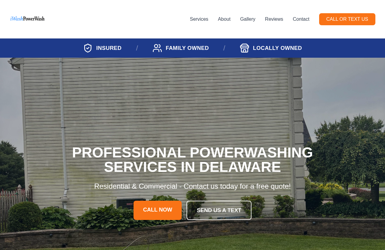 Homepage design for iWash Power Wash (iwashpowerwash.com)