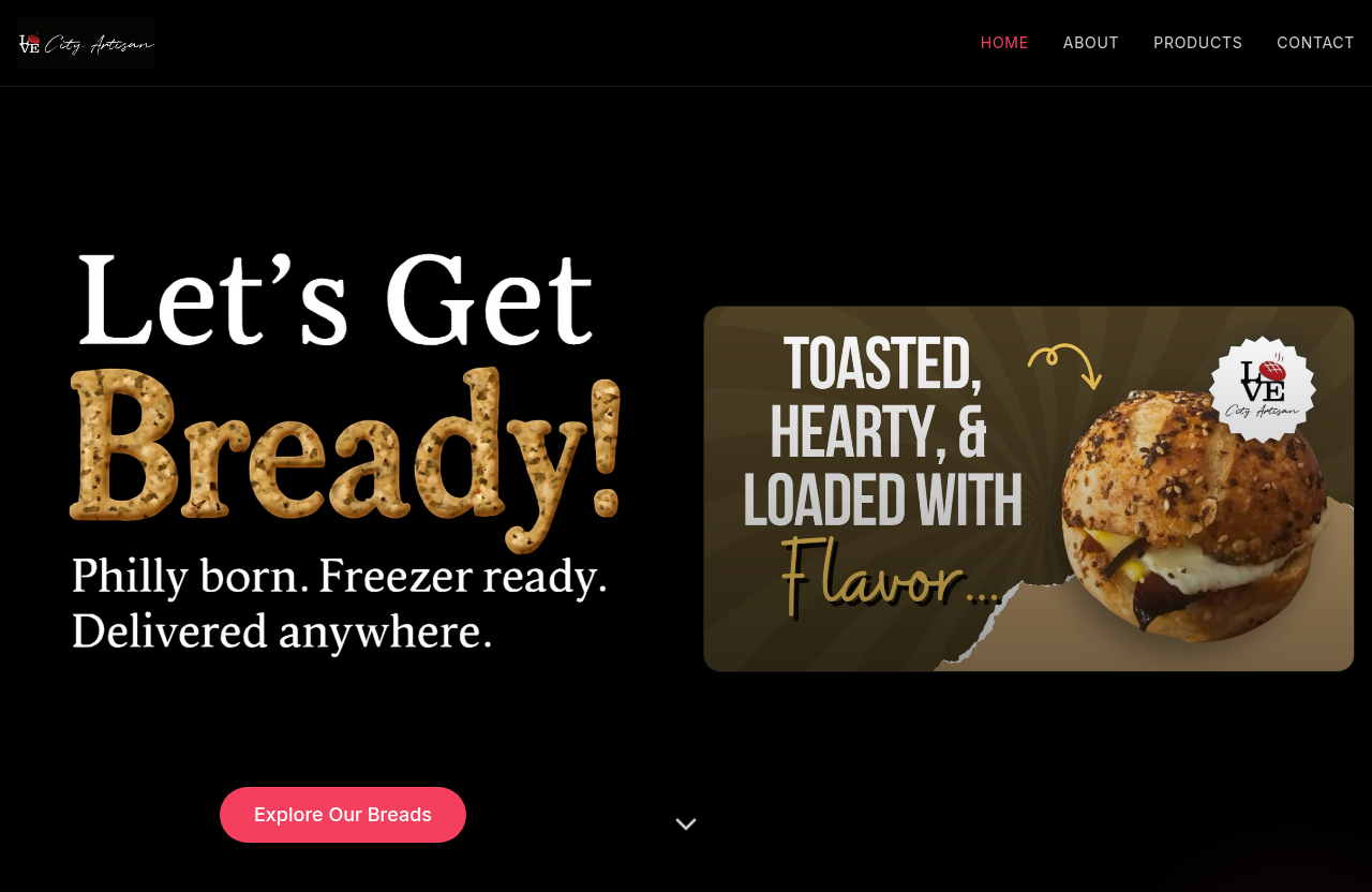 Homepage design for Love City Artisan (lovecityartisan.com)